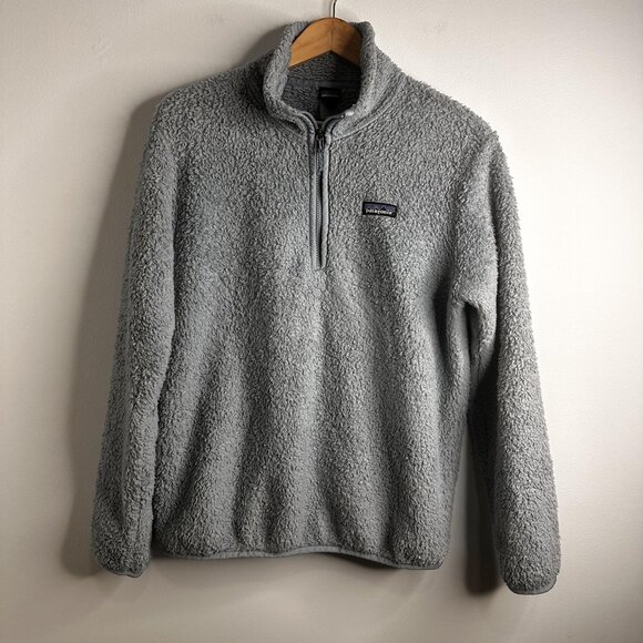 Patagonia Sweater Womens M Blue Quarter Zip Fleece Pullover Deep Pile Warm - Picture 1 of 11